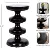 imageKate and Laurel Fondi Modern Metal Round Side Table 12 x 12 x 21 Green Dorm Living Room Stacked Bubble End Table for Use as Bedroom Nightstand or Outdoor Patio Decor OptionBlack
