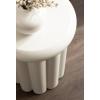 imageKate and Laurel Jace Modern Metal Round Side Table 12 x 12 x 18 Beige Transitional Dorm Living Room Scalloped End Table for Use as Bedroom Nightstand or Outdoor Patio Decor OptionWhite