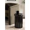 imageKate and Laurel Jace Modern Metal Round Side Table 12 x 12 x 18 Beige Transitional Dorm Living Room Scalloped End Table for Use as Bedroom Nightstand or Outdoor Patio Decor OptionBlack