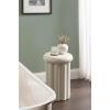 imageKate and Laurel Jace Modern Metal Round Side Table 12 x 12 x 18 Beige Transitional Dorm Living Room Scalloped End Table for Use as Bedroom Nightstand or Outdoor Patio Decor OptionWhite