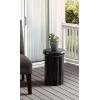 imageKate and Laurel Jace Modern Metal Round Side Table 12 x 12 x 18 Beige Transitional Dorm Living Room Scalloped End Table for Use as Bedroom Nightstand or Outdoor Patio Decor OptionBlack