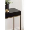 imageKate and Laurel Karlsen Modern Wood and Metal Narrow Side Table 16 x 8 x 24 Black and Antique Brass Minimal Slim End Table for Use as Bedroom Nightstand or Accent Entryway or Living Room DecorGoldBlack