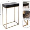 imageKate and Laurel Karlsen Modern Wood and Metal Narrow Side Table 16 x 8 x 24 Black and Antique Brass Minimal Slim End Table for Use as Bedroom Nightstand or Accent Entryway or Living Room DecorGoldBlack