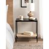 imageKate and Laurel Mandell Modern Rectangle Mango Wood and Woven Cord Side Table 22 x 14 x 22 Black and Natural Cord Rectangular End Table for Use as Bedroom Nightstand or Living Room Decor Accent