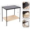 imageKate and Laurel Mandell Modern Rectangle Mango Wood and Woven Cord Side Table 22 x 14 x 22 Black and Natural Cord Rectangular End Table for Use as Bedroom Nightstand or Living Room Decor Accent