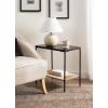 imageKate and Laurel Mandell Modern Rectangle Mango Wood and Woven Cord Side Table 22 x 14 x 22 Black and Natural Cord Rectangular End Table for Use as Bedroom Nightstand or Living Room Decor Accent