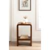 imageKate and Laurel Reddy Modern Arched Wood Side Table 16 x 12 x 24 Walnut Brown Transitional TwoTier End Table for Use as a Bedroom Nightstand or Small Record Player StandWalnut Brown
