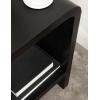 imageKate and Laurel Reddy Modern Arched Wood Side Table 16 x 12 x 24 Walnut Brown Transitional TwoTier End Table for Use as a Bedroom Nightstand or Small Record Player StandBlack