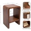 imageKate and Laurel Reddy Modern Arched Wood Side Table 16 x 12 x 24 Walnut Brown Transitional TwoTier End Table for Use as a Bedroom Nightstand or Small Record Player StandWalnut Brown