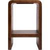 imageKate and Laurel Reddy Modern Arched Wood Side Table 16 x 12 x 24 Walnut Brown Transitional TwoTier End Table for Use as a Bedroom Nightstand or Small Record Player StandWalnut Brown