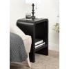 imageKate and Laurel Reddy Modern Arched Wood Side Table 16 x 12 x 24 Walnut Brown Transitional TwoTier End Table for Use as a Bedroom Nightstand or Small Record Player StandBlack