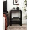 imageKate and Laurel Reddy Modern Arched Wood Side Table 16 x 12 x 24 Walnut Brown Transitional TwoTier End Table for Use as a Bedroom Nightstand or Small Record Player StandBlack
