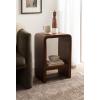 imageKate and Laurel Reddy Modern Arched Wood Side Table 16 x 12 x 24 Walnut Brown Transitional TwoTier End Table for Use as a Bedroom Nightstand or Small Record Player StandWalnut Brown