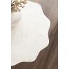 imageKate and Laurel Sanzo Modern Round Side Table 14 x 14 x 24 White Marble and Antique Brass Decorative Circle End Table with Scalloped Marble Tabletop for Indoor Plant Stand or Bedroom NightstandGold