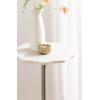 imageKate and Laurel Sanzo Modern Round Side Table 14 x 14 x 24 White Marble and Antique Brass Decorative Circle End Table with Scalloped Marble Tabletop for Indoor Plant Stand or Bedroom NightstandSilver