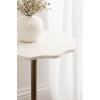 imageKate and Laurel Sanzo Modern Round Side Table 14 x 14 x 24 White Marble and Antique Brass Decorative Circle End Table with Scalloped Marble Tabletop for Indoor Plant Stand or Bedroom NightstandGold