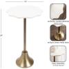 imageKate and Laurel Sanzo Modern Round Side Table 14 x 14 x 24 White Marble and Antique Brass Decorative Circle End Table with Scalloped Marble Tabletop for Indoor Plant Stand or Bedroom NightstandGold