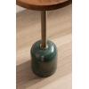 imageKate and Laurel Shorrock Round Mango Wood Side Table 12 x 12 x 24 Black Gold and White Marble Modern Pedestal End Table with Marble Base for Bedroom Nightstand or Living Room Plant StandWalnut BrownGold