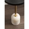 imageKate and Laurel Shorrock Round Mango Wood Side Table 12 x 12 x 24 Black Gold and White Marble Modern Pedestal End Table with Marble Base for Bedroom Nightstand or Living Room Plant StandBlackGold