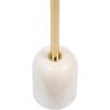 imageKate and Laurel Shorrock Round Mango Wood Side Table 12 x 12 x 24 Black Gold and White Marble Modern Pedestal End Table with Marble Base for Bedroom Nightstand or Living Room Plant StandBlackGold