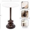 imageKate and Laurel Squires Modern Marble Round Side Table 16 x 16 x 24 White Marble and Dark Brown Marble Top Circle End Table for Use as a Bedroom Nightstand or Living Room Plant Stand Option