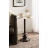 imageKate and Laurel Squires Modern Marble Round Side Table 16 x 16 x 24 White Marble and Dark Brown Marble Top Circle End Table for Use as a Bedroom Nightstand or Living Room Plant Stand Option