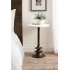 imageKate and Laurel Squires Modern Marble Round Side Table 16 x 16 x 24 White Marble and Dark Brown Marble Top Circle End Table for Use as a Bedroom Nightstand or Living Room Plant Stand Option