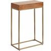 imageKate and Laurel Karlsen Modern Wood and Metal Narrow Side Table 16 x 8 x 24 Black and Antique Brass Minimal Slim End Table for Use as Bedroom Nightstand or Accent Entryway or Living Room DecorWalnut BrownGold
