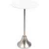 imageKate and Laurel Sanzo Modern Round Side Table 14 x 14 x 24 White Marble and Antique Brass Decorative Circle End Table with Scalloped Marble Tabletop for Indoor Plant Stand or Bedroom NightstandSilver