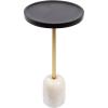 imageKate and Laurel Shorrock Round Mango Wood Side Table 12 x 12 x 24 Black Gold and White Marble Modern Pedestal End Table with Marble Base for Bedroom Nightstand or Living Room Plant StandBlackGold