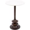 imageKate and Laurel Squires Modern Marble Round Side Table 16 x 16 x 24 White Marble and Dark Brown Marble Top Circle End Table for Use as a Bedroom Nightstand or Living Room Plant Stand Option