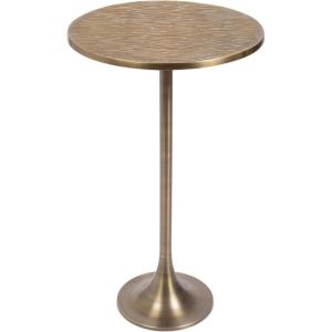 imageKate and Laurel Baronet Modern Cast Aluminum Round Side Table 14 x 14 x 24 Antique Brass Transitional Circle End Table for Use as a Bedroom Nightstand or Living Room Plant Stand OptionGold