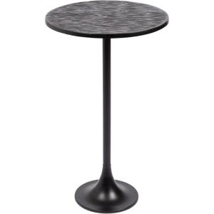 imageKate and Laurel Baronet Modern Cast Aluminum Round Side Table 14 x 14 x 24 Antique Brass Transitional Circle End Table for Use as a Bedroom Nightstand or Living Room Plant Stand OptionBlack