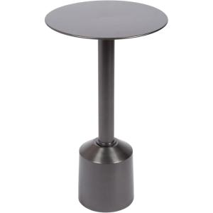 imageKate and Laurel Cannings Modern Metal Round Side Table 14 x 14 x 24 Gunmetal Transitional Sculptural Indoor Plant Stand with Pedestal Base for Living Room End Table or Bedroom NightstandPewter