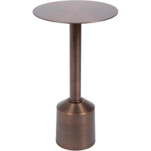 imageKate and Laurel Cannings Modern Metal Round Side Table 14 x 14 x 24 Gunmetal Transitional Sculptural Indoor Plant Stand with Pedestal Base for Living Room End Table or Bedroom NightstandBronze