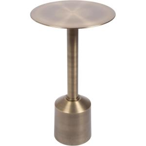 imageKate and Laurel Cannings Modern Metal Round Side Table 14 x 14 x 24 Gunmetal Transitional Sculptural Indoor Plant Stand with Pedestal Base for Living Room End Table or Bedroom NightstandGold