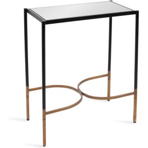 imageKate and Laurel Catriona Modern Glam Metal Skinny Side Table 19 x 11 x 24 Black and Gold Rectangular Slim Living Room End Table with Geometric Base for Use as Bedroom Accent or Entryway DecorBlack