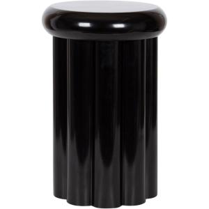 imageKate and Laurel Jace Modern Metal Round Side Table 12 x 12 x 18 Beige Transitional Dorm Living Room Scalloped End Table for Use as Bedroom Nightstand or Outdoor Patio Decor OptionBlack