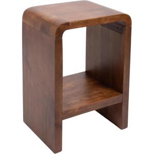 imageKate and Laurel Reddy Modern Arched Wood Side Table 16 x 12 x 24 Walnut Brown Transitional TwoTier End Table for Use as a Bedroom Nightstand or Small Record Player StandWalnut Brown