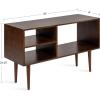 imageKate and Laurel Locklear MidCentury Modern Console Table with Storage 38 x 14 x 25 Natural Dorm Wooden Console with Three Storage Shelves for Entryway Decor or Living Room Entertainment CenterWalnut Brown
