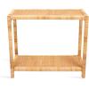 imageKate and Laurel Rafina Coastal Rattan Rectangle Console Table 36 x 12 x 30 Natural Brown Decorative Tiered Rectangle Entryway Table with Wrapped Rattan Detailing for Use as Living Room