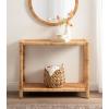 imageKate and Laurel Rafina Coastal Rattan Rectangle Console Table 36 x 12 x 30 Natural Brown Decorative Tiered Rectangle Entryway Table with Wrapped Rattan Detailing for Use as Living Room
