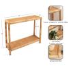 imageKate and Laurel Rafina Coastal Rattan Rectangle Console Table 36 x 12 x 30 Natural Brown Decorative Tiered Rectangle Entryway Table with Wrapped Rattan Detailing for Use as Living Room