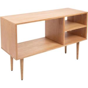 imageKate and Laurel Locklear MidCentury Modern Console Table with Storage 38 x 14 x 25 Natural Dorm Wooden Console with Three Storage Shelves for Entryway Decor or Living Room Entertainment CenterNatural