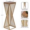 imageKate and Laurel Elita Modern Wood and Metal Accent Table 10 x 10 x 30 Rustic Brown and Gold Stylish Chic Side Table for Decorative Display