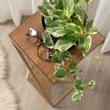 imageKate and Laurel Elita Modern Wood and Metal Accent Table 10 x 10 x 30 Rustic Brown and Gold Stylish Chic Side Table for Decorative Display