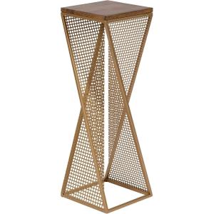 imageKate and Laurel Elita Modern Wood and Metal Accent Table 10 x 10 x 30 Rustic Brown and Gold Stylish Chic Side Table for Decorative Display