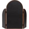 imageKate and Laurel Amoli Modern Mango Wood Arched Tri Fold Mirror 32 x 28 Walnut Brown Decorative ThreePiece Folding Arch Mirror for Tabletop Makeup Station or Bathroom Vanity Setup