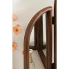 imageKate and Laurel Amoli Modern Mango Wood Arched Tri Fold Mirror 32 x 28 Walnut Brown Decorative ThreePiece Folding Arch Mirror for Tabletop Makeup Station or Bathroom Vanity Setup