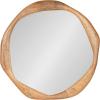imageKate and Laurel Hera Modern Mango Wood Irregular Round Mirror 26 Inch Diameter Natural Wood Decorative Wavy Circle Bathroom Mirror with Solid Wood Design for Bathroom Vanity Decor or Entryway Decor